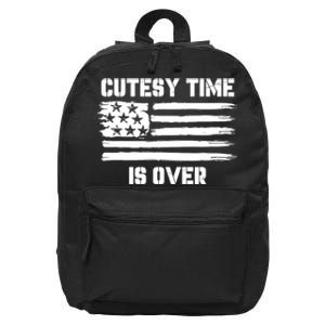 Bold Patriotic Cutesy Time Is Over Design 16 in Basic Backpack