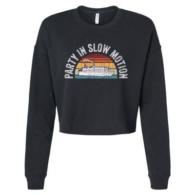 Best Pontoon Captain Gifts Boat Party In Slow Motion Cropped Pullover Crew