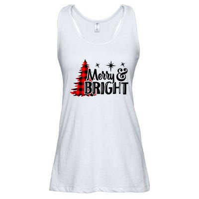 Buffalo Plaid Christmas Tree Merry And Bright Ladies Essential Flowy Tank