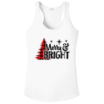 Buffalo Plaid Christmas Tree Merry And Bright Ladies PosiCharge Competitor Racerback Tank