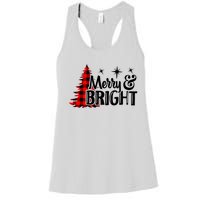 Buffalo Plaid Christmas Tree Merry And Bright Women's Racerback Tank