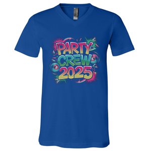 Bright Party Crew 2025 Festive New YearS Eve Group Outfit Gift V-Neck T-Shirt