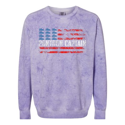 Boating Pontoon Captain 4th Of July Pontoon Boat Colorblast Crewneck Sweatshirt