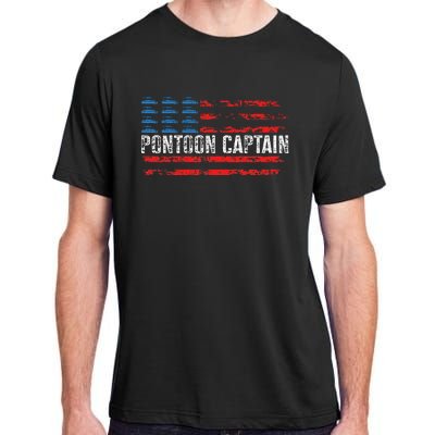 Boating Pontoon Captain 4th Of July Pontoon Boat Adult ChromaSoft Performance T-Shirt