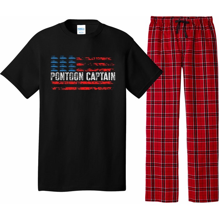 Boating Pontoon Captain 4th Of July Pontoon Boat Pajama Set