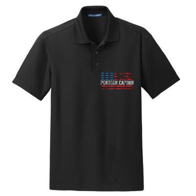 Boating Pontoon Captain 4th Of July Pontoon Boat Dry Zone Grid Polo