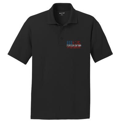 Boating Pontoon Captain 4th Of July Pontoon Boat PosiCharge RacerMesh Polo