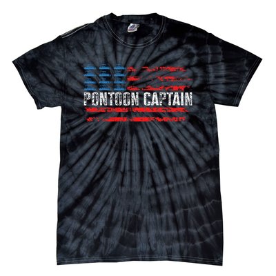 Boating Pontoon Captain 4th Of July Pontoon Boat Tie-Dye T-Shirt