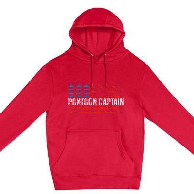 Boating Pontoon Captain 4th Of July Pontoon Boat Premium Pullover Hoodie