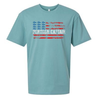 Boating Pontoon Captain 4th Of July Pontoon Boat Sueded Cloud Jersey T-Shirt