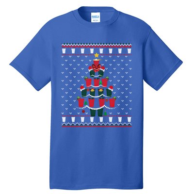 Beer Pong Christmas Tree Ugly Xmas Sweater Cute Gift Tall T-Shirt