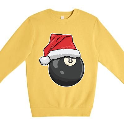 Billiards Player Christmas Costume Pool Funny Gift Premium Crewneck Sweatshirt