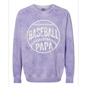 Baseball Papa Coach Father's Day Colorblast Crewneck Sweatshirt