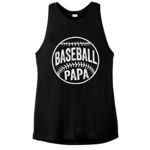 Baseball Papa Coach Father's Day Ladies PosiCharge Tri-Blend Wicking Tank