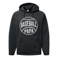 Baseball Papa Coach Father's Day Performance Fleece Hoodie