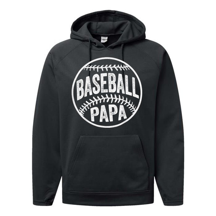 Baseball Papa Coach Father's Day Performance Fleece Hoodie