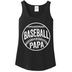 Baseball Papa Coach Father's Day Ladies Essential Tank