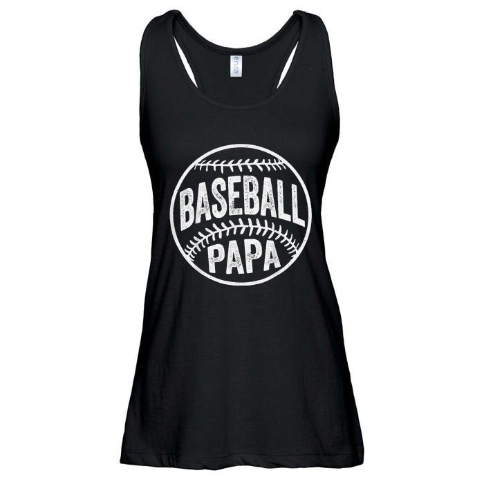 Baseball Papa Coach Father's Day Ladies Essential Flowy Tank