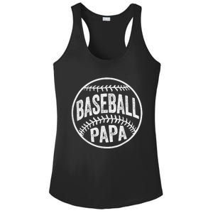 Baseball Papa Coach Father's Day Ladies PosiCharge Competitor Racerback Tank