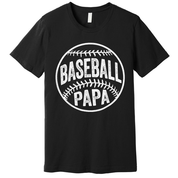 Baseball Papa Coach Father's Day Premium T-Shirt