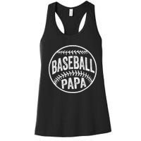 Baseball Papa Coach Father's Day Women's Racerback Tank