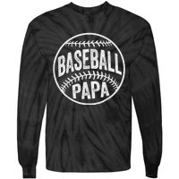 Baseball Papa Coach Father's Day Tie-Dye Long Sleeve Shirt