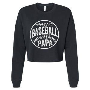 Baseball Papa Coach Father's Day Cropped Pullover Crew