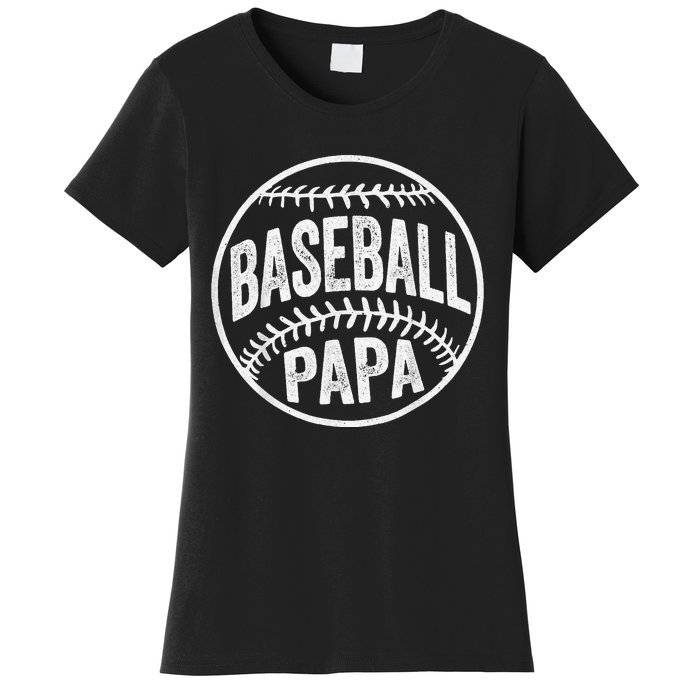 Baseball Papa Coach Father's Day Women's T-Shirt