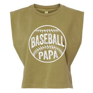 Baseball Papa Coach Father's Day Garment-Dyed Women's Muscle Tee