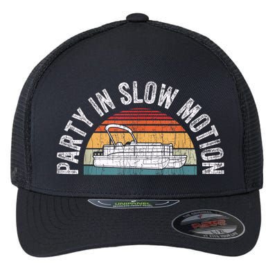 Best Pontoon Captain Boat Party In Slow Motion Flexfit Unipanel Trucker Cap