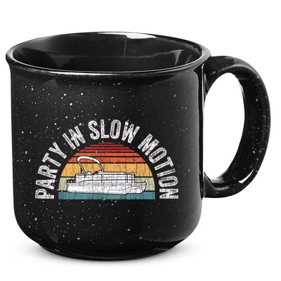 Best Pontoon Captain Boat Party In Slow Motion 15oz Campfire Ceramic Mug