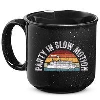 Best Pontoon Captain Boat Party In Slow Motion 15oz Campfire Ceramic Mug
