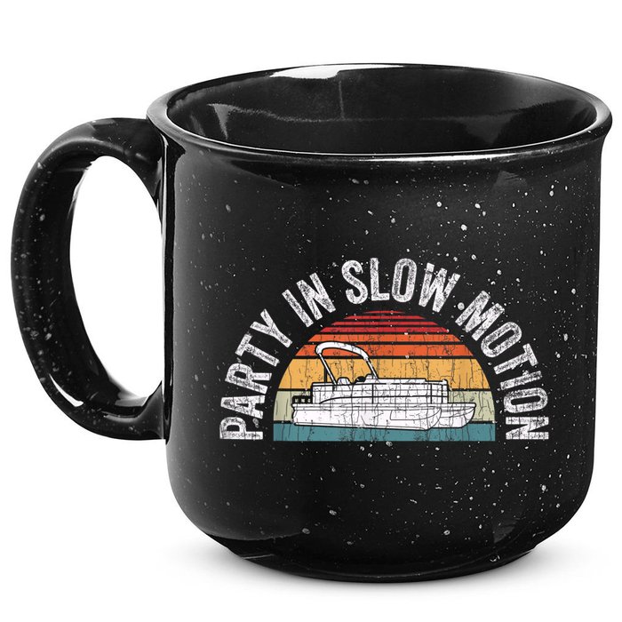 Best Pontoon Captain Boat Party In Slow Motion 15oz Campfire Ceramic Mug