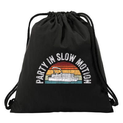 Best Pontoon Captain Boat Party In Slow Motion Drawstring Bag