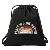 Best Pontoon Captain Boat Party In Slow Motion Drawstring Bag