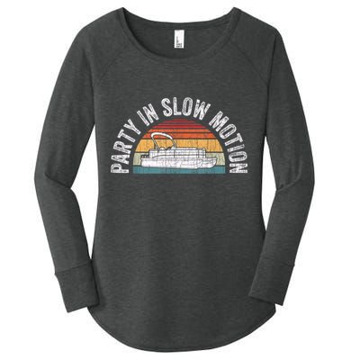 Best Pontoon Captain Boat Party In Slow Motion Women's Perfect Tri Tunic Long Sleeve Shirt