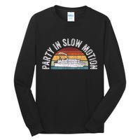 Best Pontoon Captain Boat Party In Slow Motion Tall Long Sleeve T-Shirt