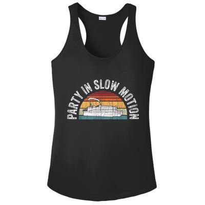 Best Pontoon Captain Boat Party In Slow Motion Ladies PosiCharge Competitor Racerback Tank