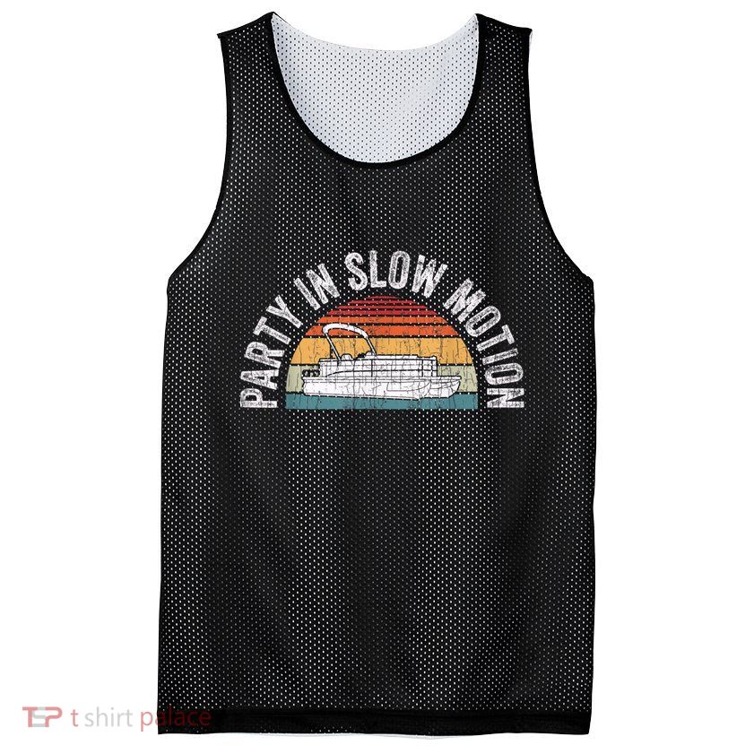 Best Pontoon Captain Boat Party In Slow Motion Mesh Reversible Basketball Jersey Tank