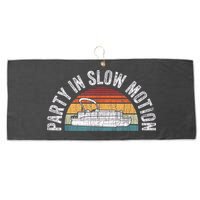 Best Pontoon Captain Boat Party In Slow Motion Large Microfiber Waffle Golf Towel