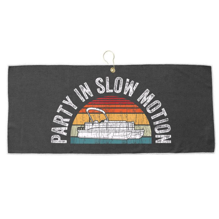 Best Pontoon Captain Boat Party In Slow Motion Large Microfiber Waffle Golf Towel
