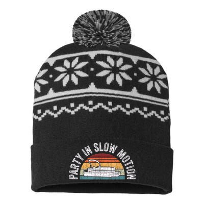 Best Pontoon Captain Boat Party In Slow Motion USA-Made Snowflake Beanie