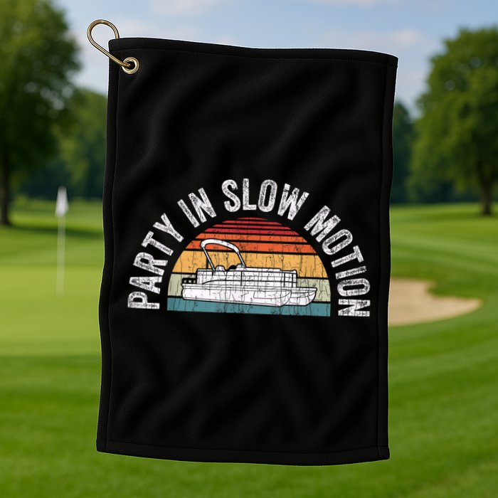 Best Pontoon Captain Boat Party In Slow Motion Golf Towel