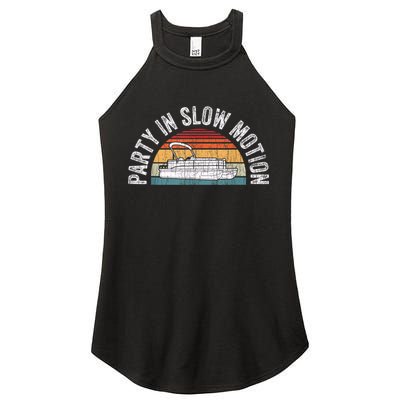 Best Pontoon Captain Boat Party In Slow Motion Women's Perfect Tri Rocker Tank