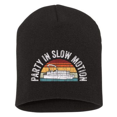 Best Pontoon Captain Boat Party In Slow Motion Short Acrylic Beanie