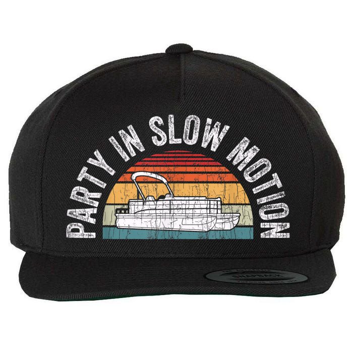 Best Pontoon Captain Boat Party In Slow Motion Wool Snapback Cap