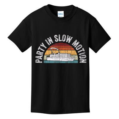 Best Pontoon Captain Boat Party In Slow Motion Kids T-Shirt