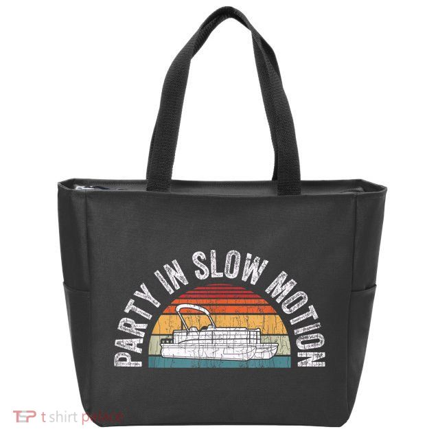 Best Pontoon Captain Boat Party In Slow Motion Zip Tote Bag