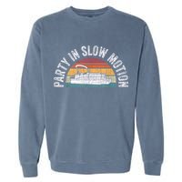 Best Pontoon Captain Boat Party In Slow Motion Garment-Dyed Sweatshirt