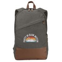Best Pontoon Captain Boat Party In Slow Motion Cotton Canvas Backpack